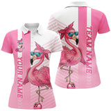 Maxcorners Cute Funny Pink Flamingo Bowling Jersey Customized Name 3D Shirt