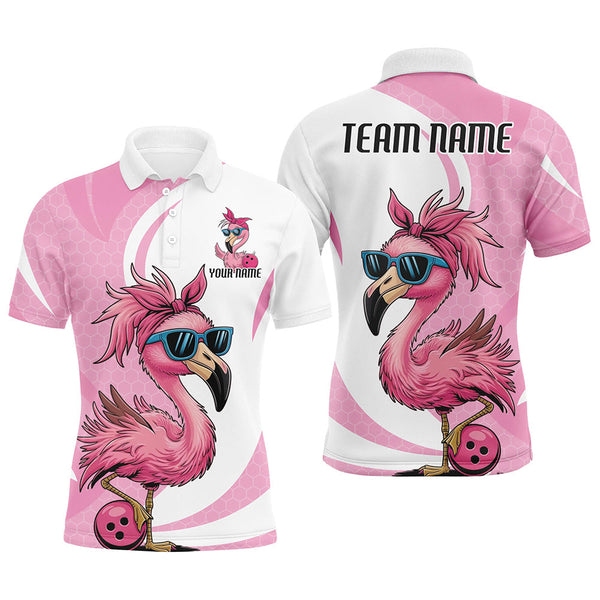 Maxcorners Cute Slay Pink Flamingo Bowling Jersey Customized Name 3D Shirt