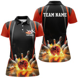 Maxcorners Black And Red Jersey  Bowling Jersey Customized Name, Team Name 3D Polo Shirt