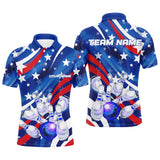 Maxcorners American flag white bowling camo Mens bowling shirts Custom patriotic Bowling Team League Jerseys