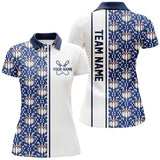 Maxcorners Blue Argyle Custom Bowling Polo Shirts For Men And Women, Custom Bowling Uniforms