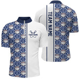 Maxcorners Blue Argyle Custom Bowling Polo Shirts For Men And Women, Custom Bowling Uniforms