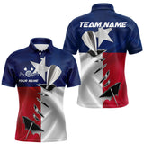 Maxcorners Custom Texas Flag Silver Dart Steel Tip Dart Men Polo Shirt, Texas Dart Team Jerseys TU1609