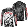 Maxcorners Largemouth Bass Fishing Gray Camo Custom 3D Full Printing Shirts, Bass Long Sleeve Fishing Shirts LM0201