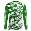 Maxcorners Custom St Patrick'S Day American Flag Crappie Fishing Shirts, Patriotic Crappie Fishing Jerseys LM0501