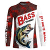 Maxcorners Custom Red Camo Bass Fishing Jerseys, Bass Fishing Long Sleeve Tournament Shirts Fishing Gifts LM0201