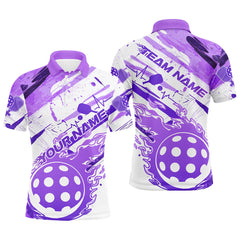 Maxcorners Purple Flame Pickleball Ball Custom Pickleball Polo Shirts For Men, Outdoor Pickleball Jerseys