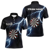 Maxcorners Blue Thunder Lightning Dartboard Custom Dart Polo Shirts  Dart Team League Shirt