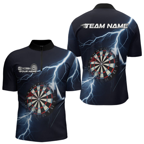 Maxcorners Blue Thunder Lightning Dartboard Custom Dart Polo Shirts  Dart Team League Shirt