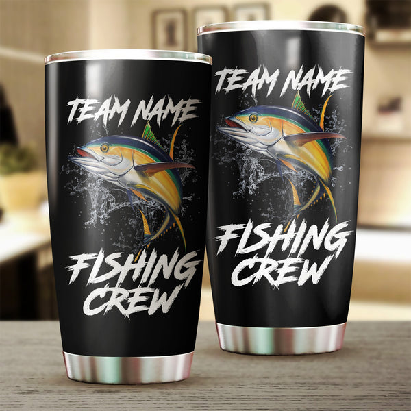 Maxcorners Personalized Team Name Fishing Tumbler Yellowfin Tuna Fishing