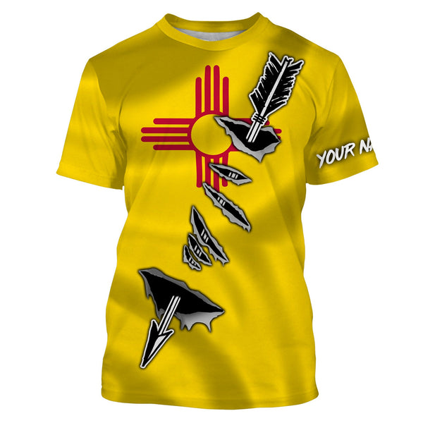 Maxcorners New Mexico Bow Hunter Hunting archer 3D arrow New Mexico Flag Customize name 3D All over print shirts - personalized Patriotic hunting apparel gift for men, women and kid - LM2608