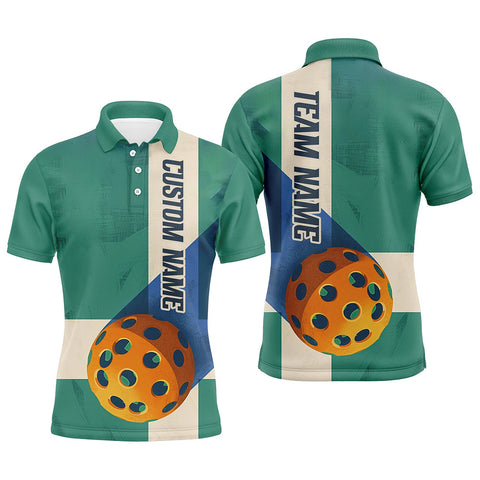 MaxCorners Pickleball Vintage Ball On The Court  Customized Name, Team Name 3D Polo Shirt For Men