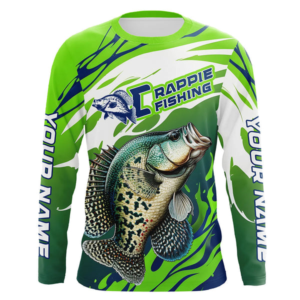 Maxcorners Personalized Crappie Fishing Jerseys, Crappie Fishing Long Sleeve Tournament Fishing Shirts MT2108