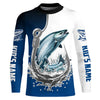 Maxcorners Custom Chinook Salmon Long Sleeve Fishing Shirts, Fish Hook Shirt Design King Salmon Fishing Jerseys LM0201