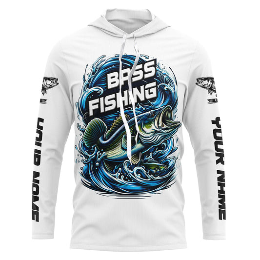 Maxcorners Custom Largremouth Bass Long Sleeve Tournament Fishing Shirts, Uv Protection Bass Fishing Shirt LM0201