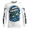 Maxcorners Custom Largremouth Bass Long Sleeve Tournament Fishing Shirts, Uv Protection Bass Fishing Shirt LM0201