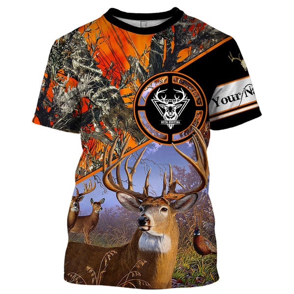 Maxcorners Custom Name Deer Hunting Orange Camo 3D All Over Printed Clothes