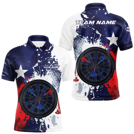Maxcorners Custom Grunge Texas Flag Dart Multi Styles Shirts For Dart Players, Texas Dartboard Darts Jerseys