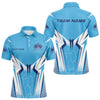 Maxcorners Custom Blue Pickleball Polo Shirts Pickleball Tournament