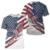 Maxcorners Custom US Flag Patriotic Pickleball Polo Shirts For Men, Pickleball Ball With Wings Shirt