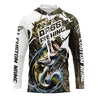 Maxcorners Custom Bass Fishing Jerseys, Largemouth Bass Long Sleeve Fishing League Shirts | Grass Camo LM0201