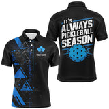 Maxcorners It'S Always Pickleball Season Custom Mens Pickleball Polo Shirts, Pickleball Team Uniforms | Blue