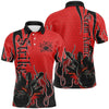 Maxcorners Black And Red Custom Tribal Flame Bowling Shirts For Men, Bowling Team Shirt Bowler Jersey