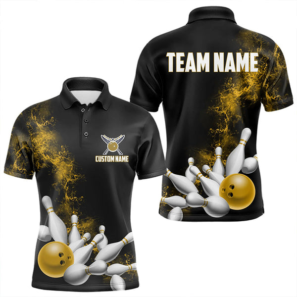 Maxcorners Custom Red Camo Dragon Bowling Tattoo Men Polo Shirts, Dragon Bowling League Team Shirt LM113