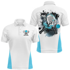 Maxcorners Custom Watercolor Pickleball Polo Shirts, Men'S Pickleball Outfits Pickleball Gifts | Blue