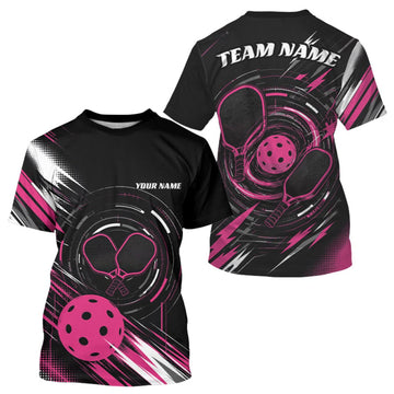 Maxcorners Custom Back And Pink Pickleball Team Men T-Shirts, Pickleballer Jersey LM0609