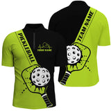 Maxcorners Black And Green Custom Pickleball Team Shirts For Men, Pickleball Jersey Men'S Pickleball Outfit