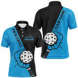 Maxcorners Black And Blue Custom Pickleball Team Shirts For Men, Pickleball Jersey Men'S Pickleball Outfit