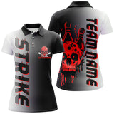 Maxcorners Custom Strike Bowling Team Shirts For Men And Women, Skull Bowling Jerseys With Team Name | Red