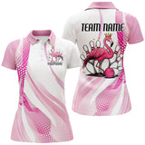 Maxcorners White And Pink Cute Flamingo Bowling Jersey Customized Name 3D Shirt