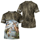 Maxcorners Largemouth Bass Fish Fishing, Deer And Duck Hunting Custom T-Shirts MT2108
