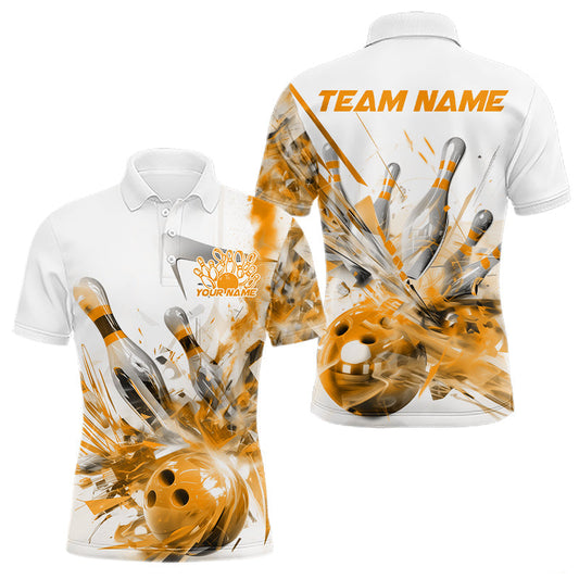 Maxcorners Custom Black And Yellow Men Bowling Team Shirts, Bowling League Shirt Bowlers Outfit LM2602