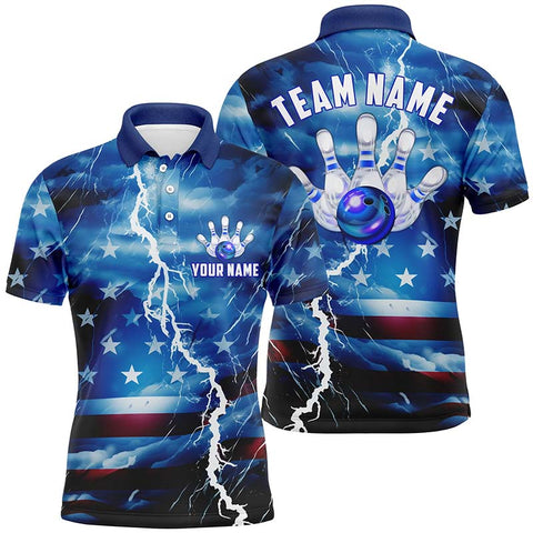 Maxcorners Blue Thunder Storm Bowling Customized Name And Team Name 3D Shirt