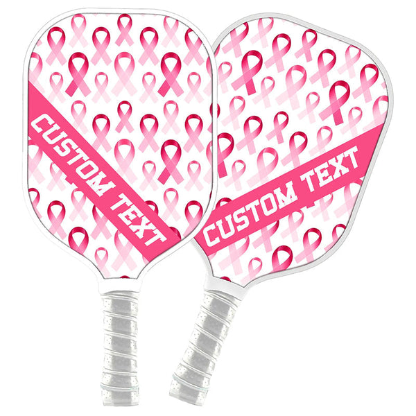 Maxcorners Pink Ribbon Pattern Custom Pickleball Paddle, Breast Cancer Awareness Pickleball Paddles