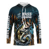 Maxcorners Bass Fishing Customized Long Sleeve Tournament Fishing Shirts, Largemouth Bass Fishing Jerseys LM0201