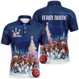 Maxcorners Custom Funny Christmas Reindeer Bowling Shirts Xmas Bowling Outfit Bowler Gifts