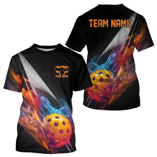 Maxcorners Custom Flame Pickleball Polo Shirts For Men, Pickleball Team Uniform Pickleball Outfits