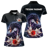 Maxcorners Custom Thunder Lightning Dragon Bowling Polo Shirts For Men & Women, Dragon Bowling League Shirt