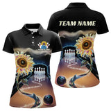 Maxcorners Custom Sunflower Bowling Polo Shirts For Men And Women, Sunflower Bowling Tournament Team Shirt