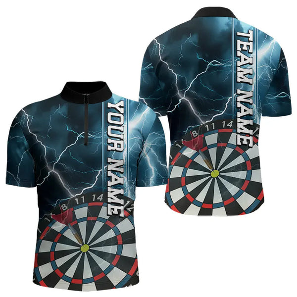 Maxcorners Blue Thunder Lightning Dartboard Custom Dart Polo Shirts Darts Team Jerseys