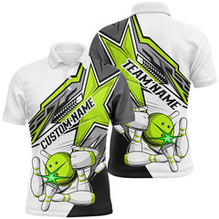 Max Corner Bowling and Pins Bowling Star Racing Pattern Multicolored Bowling jerseys Custom Name And Team 3D Polo Shirt