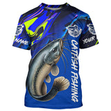 Maxcorners Custom Catfish Fishing Long Sleeve Tournament Shirts, Catfish Fishing Jerseys Fishing Gifts | Blue MT2108