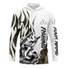 Maxcorners Bass Fishing Camo Tattoo Custom Long Sleeve Fishing Shirts, Bass Tournament Fishing Shirt LM0201