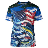 Maxcorners Sailfish Fishing Custom Long Sleeve Fishing Shirts, American Flag Patriotic Sailfish Fishing Shirt MT2108