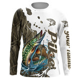 Maxcorners Grass Lake Camo Custom Pike Fishing Long Sleeve Shirts Tournament Fishing Shirt MT2108