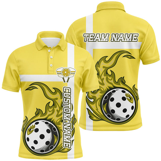 MaxCorners Pickleball Multi-Color Flame  Customized Name, Team Name 3D Polo Shirt For Men